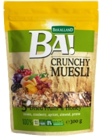 BAKALLAND Muesli gi&ograve;n v&agrave; tr&aacute;i c&acirc;y nho, nam việt quất, mơ, mận, hạnh nh&acirc;nBakalland